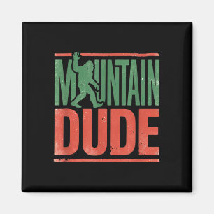 Mountain dude bigfoot retro graphic magnet