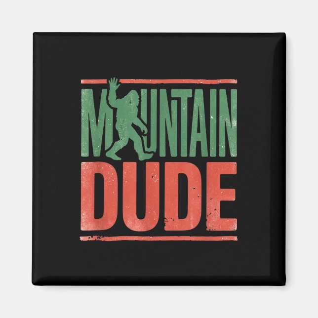 Mountain dude bigfoot retro graphic  magnet (Front)