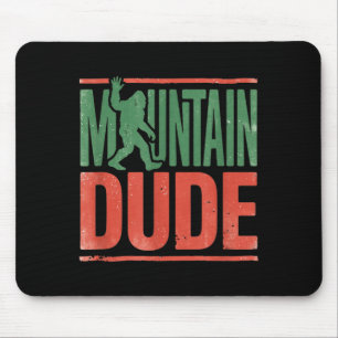 Mountain dude bigfoot retro graphic mouse pad