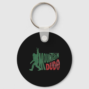 Mountain Dude Funny Bigfoot Hiking Design Key Ring