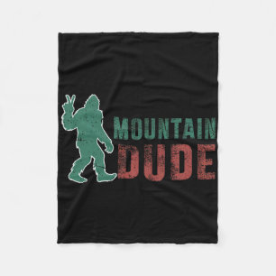 Mountain Dude Funny Bigfoot Sasquatch Rock On Hiki Fleece Blanket