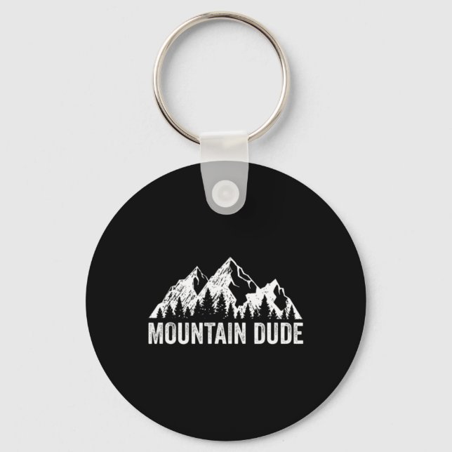Mountain Dude Nature Rock Climbing Hiking Camping  Key Ring (Front)