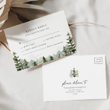 Mountain Evergreen Woodland Forest Elegant Wedding