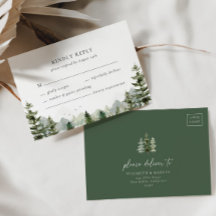 Mountain Evergreen Woodland Forest Elegant Wedding