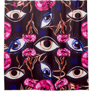 Mountain eye. Abstract pattern Shower Curtain