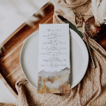 Mountain Fall Wedding Menu<br><div class="desc">This is a mountain themed menu featuring a beautiful watercolor mountain scene and an elegant font pairing. All wording and most fonts are editable on this rustic sunflower design. The only colours that are not editable are the colours of the watercolor mountain desgin. // For matching designs, search SAWYER in...</div>