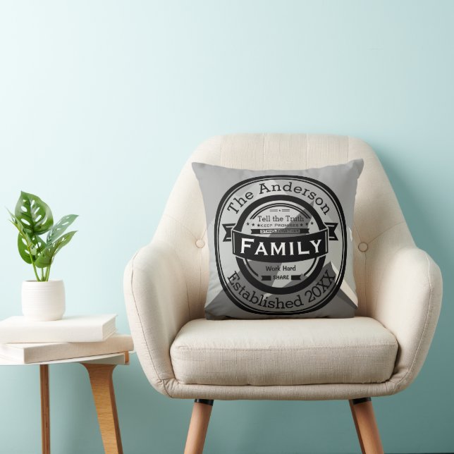 Mountain Family Rules, Name and Year Established Cushion (Chair)