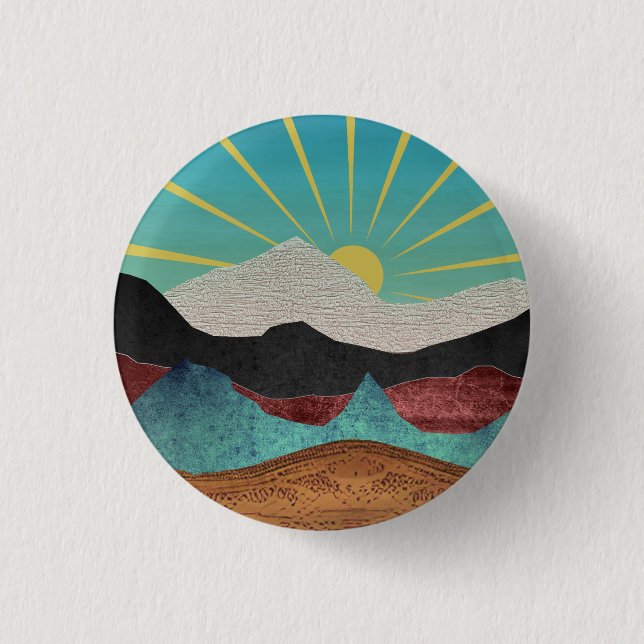Mountain Fantasy Sunrise 3 Cm Round Badge (Front)