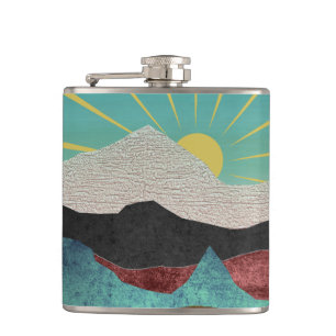 Mountain Fantasy Sunrise Hip Flask