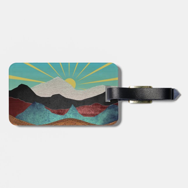 Mountain Fantasy Sunrise Luggage Tag (Back Horizontal)