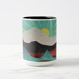 Mountain Fantasy Sunrise Two-Tone Coffee Mug