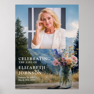 Mountain Floral Celebration of Life Welcome Sign