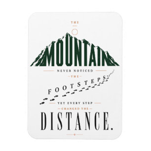 Mountain Footsteps Distance Quote Flexible Photo Magnet