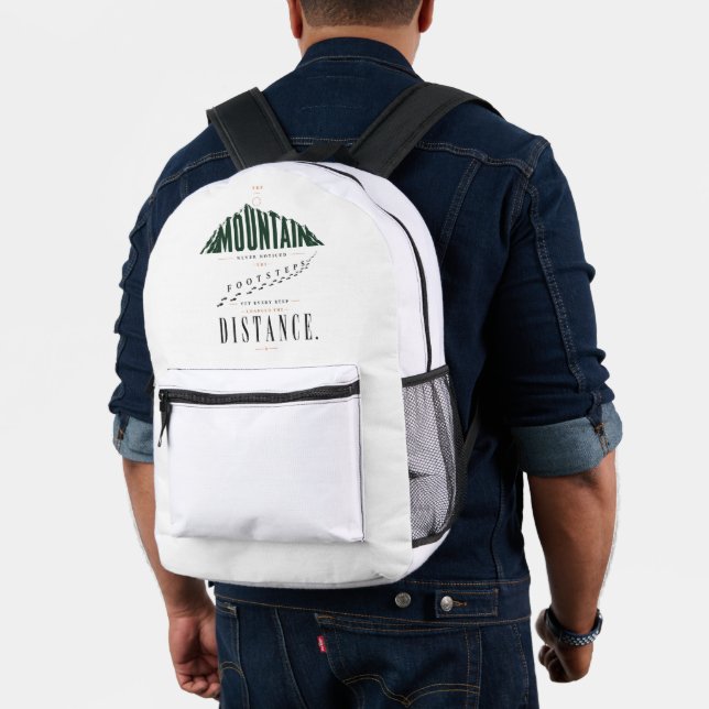 Mountain Footsteps Distance Quote Printed Backpack (Insitu (Model))
