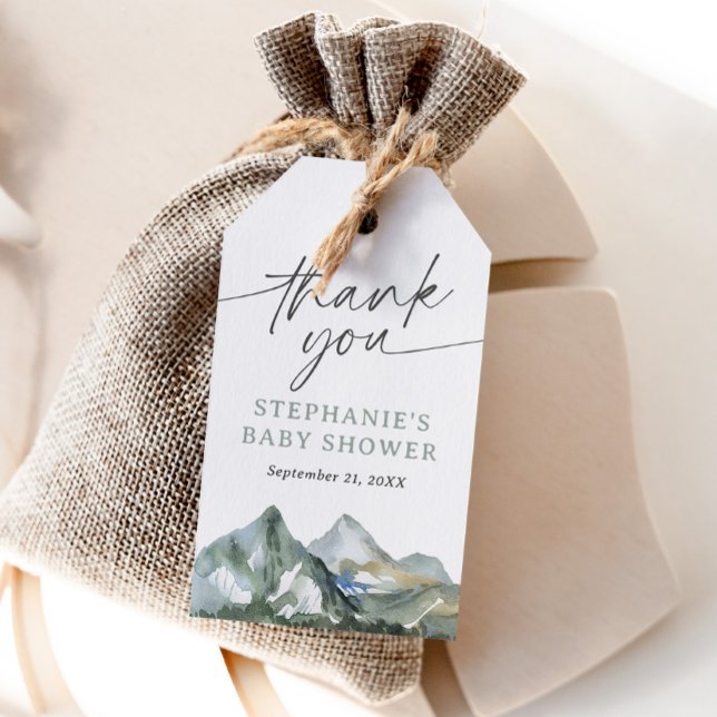 Mountain Forest Baby Shower Favour Tag (Creator Uploaded)