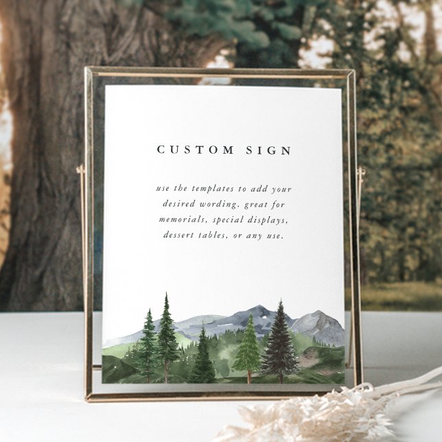 Mountain Forest Custom Wedding Sign Template (Creator Uploaded)