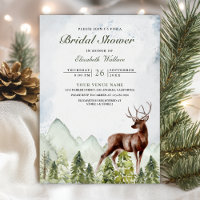 Mountain Forest Deer QR Code Photo Bridal Shower