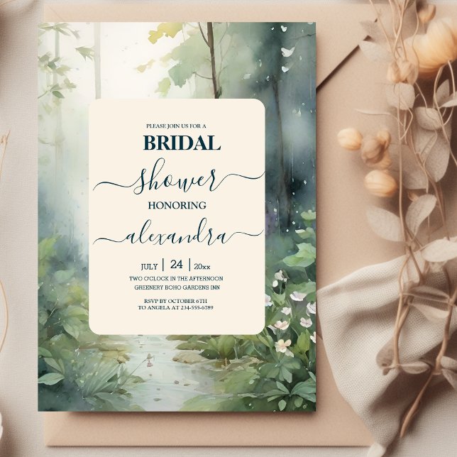 Mountain Forest Elegant Rustic Bridal Shower Invitation (Creator Uploaded)