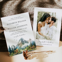 Mountain Forest Evergreen Tree Wedding Photo