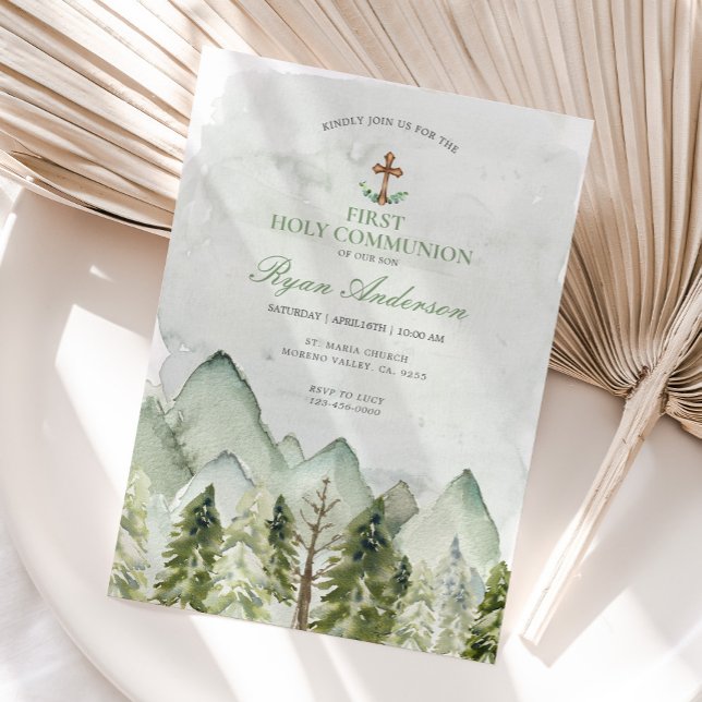 Mountain Forest First Holy Communion  Invitation (Creator Uploaded)