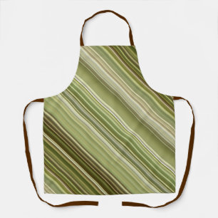 Mountain Forest Green and Brown Stripe Apron