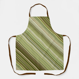 Mountain Forest Green and Brown Stripe Apron