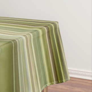 Mountain Forest Green and Brown Stripe Tablecloth