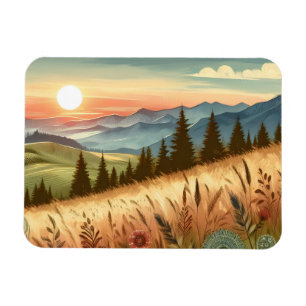Mountain Forest Hills Country Boho Nature Magnet