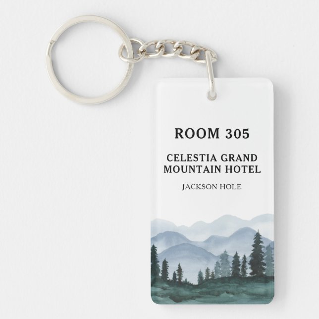 Mountain Forest Hotel or Motel Key Ring (Front)
