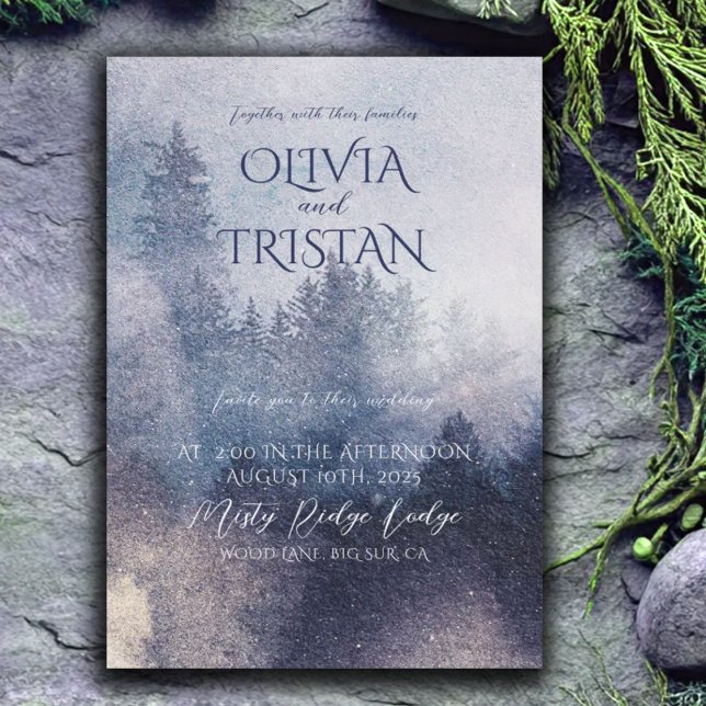 Mountain Forest Mist Enchanted Wedding Invitation (Creator Uploaded)