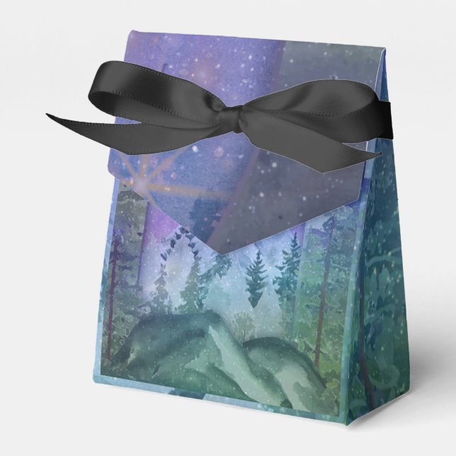 Mountain Forest Paradise Favour Box (Front Side)
