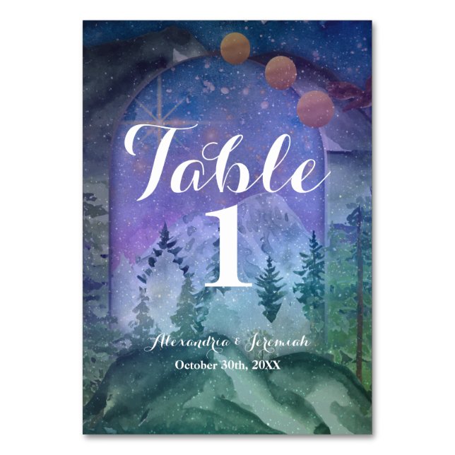Mountain Forest Paradise Table Number (Front)