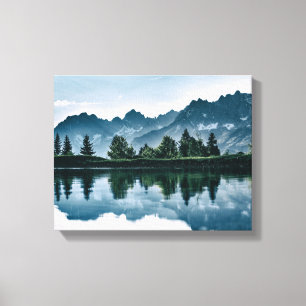 Mountain Forest Reflection Canvas Print
