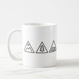 Mountain Forest Sea Minimal Triangles Coffee Mug