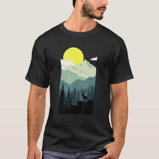 Mountain Forest Silhouette Ar Camping Hiking Tee