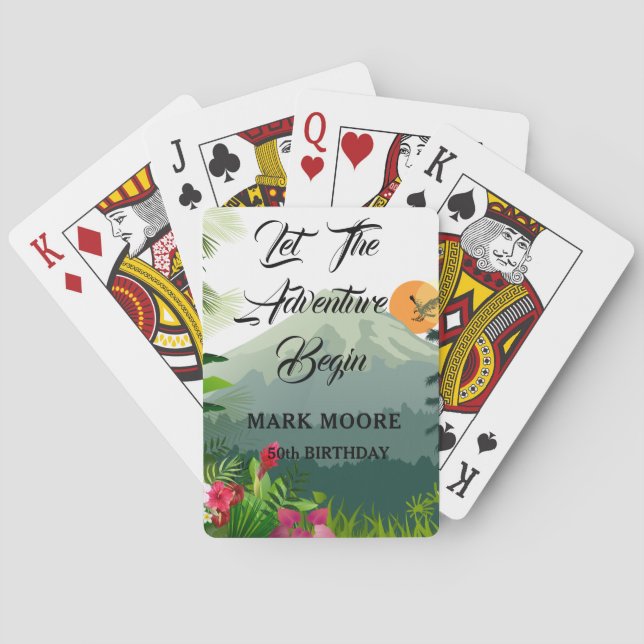 Mountain, Forest & Sunset  Playing Cards (Back)