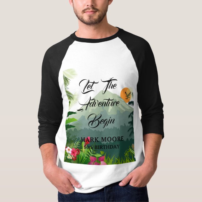 Mountain, Forest & Sunset  T-Shirt (Front)