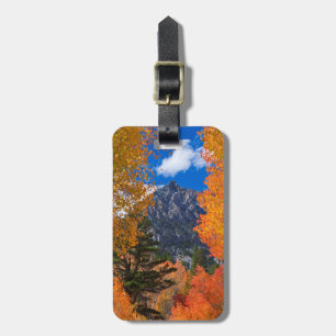 Mountain framed in fall foliage, CA Luggage Tag