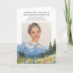 Mountain Funeral Memorial Order Of Service Folded Programme