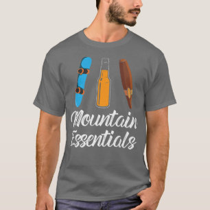 Mountain Funny Snowboarder Drinking Smoking And Sn T-Shirt