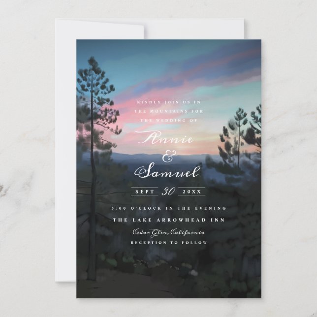 Mountain Getaway Wedding  Invitation (Front)