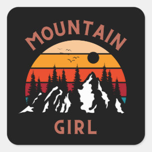 Mountain Girl Square Sticker