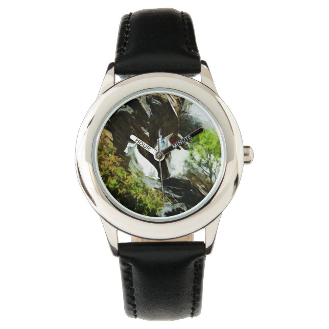 Mountain Goat and Baby Abstract Watch (Front)
