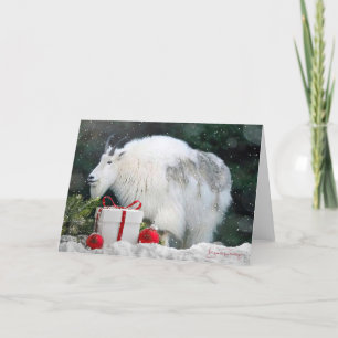 Mountain Goat at Christmastime  - 5x7 Blank Card