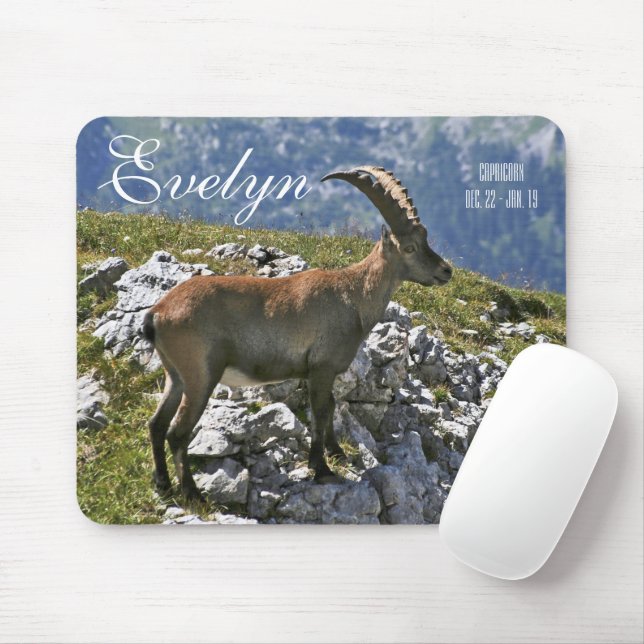 Mountain Goat Capricorn Zodiac Mouse Pad (With Mouse)