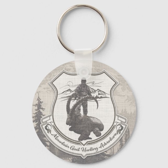 Mountain goat hunting adventure tapestry poster ac key ring (Front)