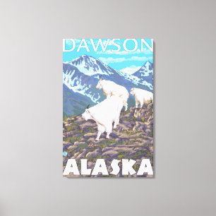 Mountain Goats Scene - Dawson, Alaska Canvas Print