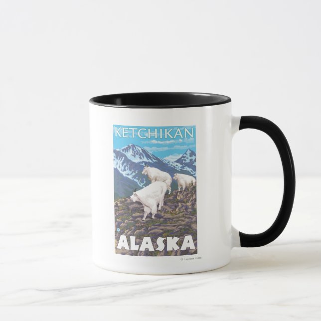 Mountain Goats Scene - Ketchikan, Alaska Mug (Right)