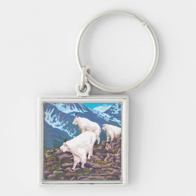 Mountain Goats Scene - Montana Key Ring (Front)