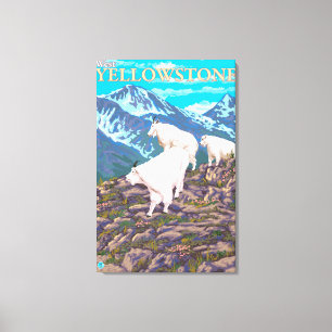 Mountain Goats Scene - West Yellowstone, MT Canvas Print